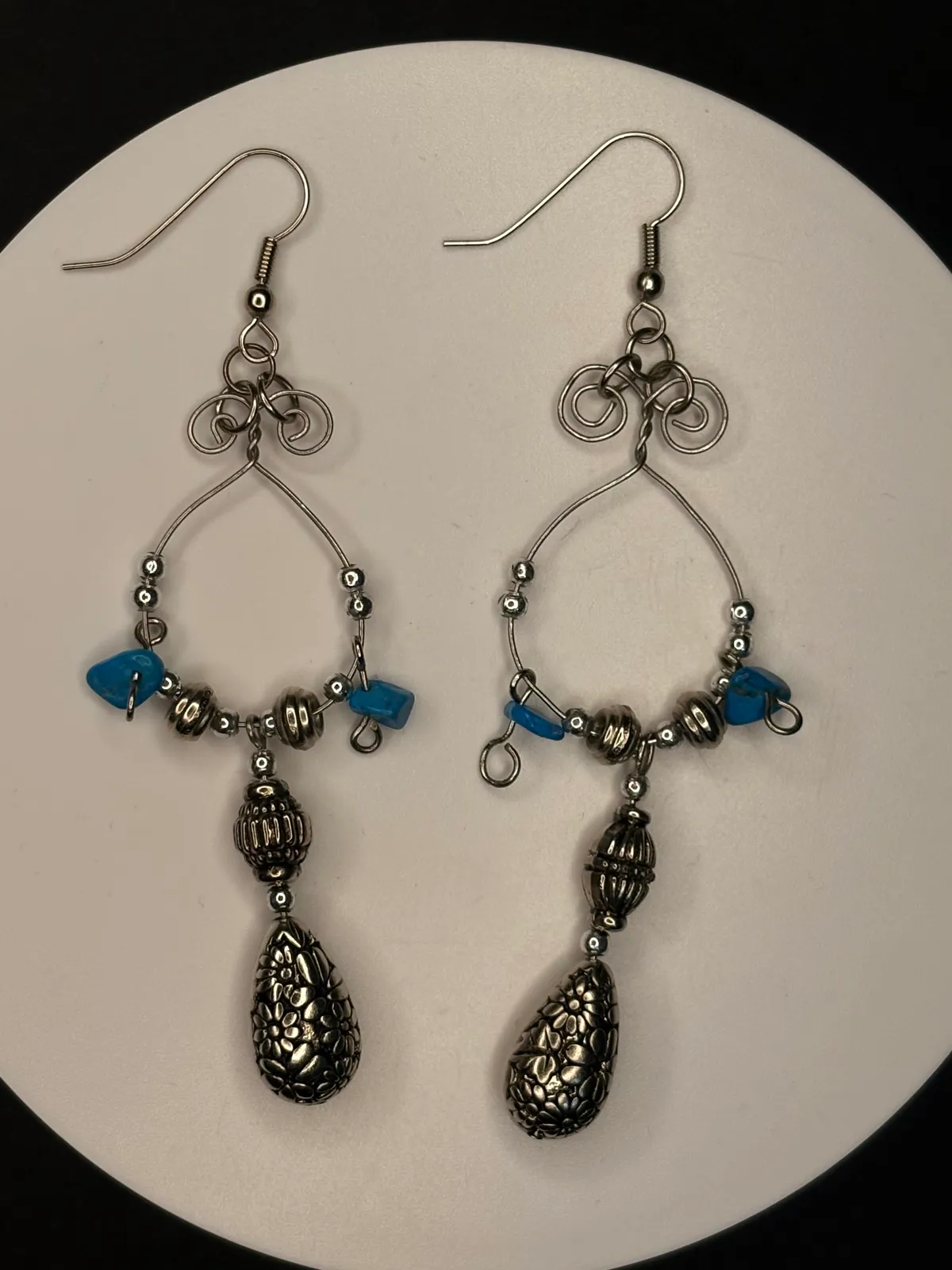 Wire wrap earrings — handmade earrings by Beadiverse