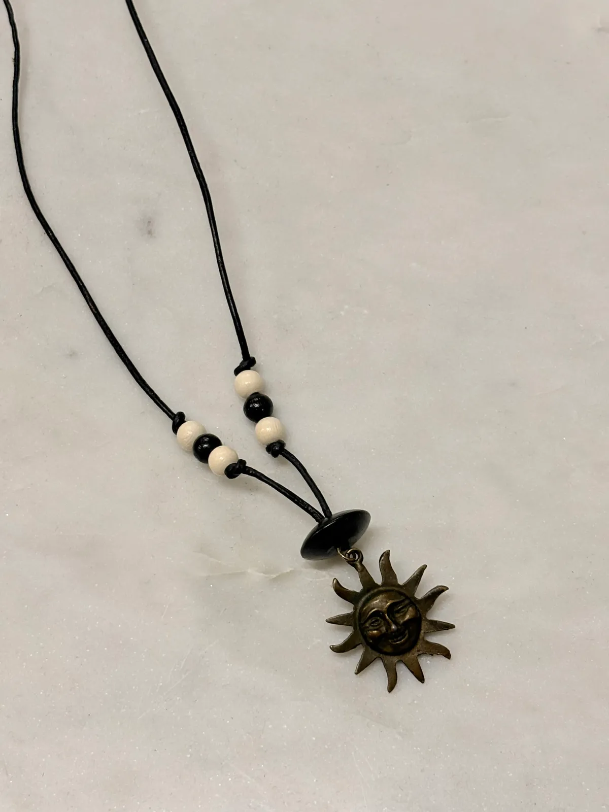 Old sun necklace — handmade necklace by Beadiverse